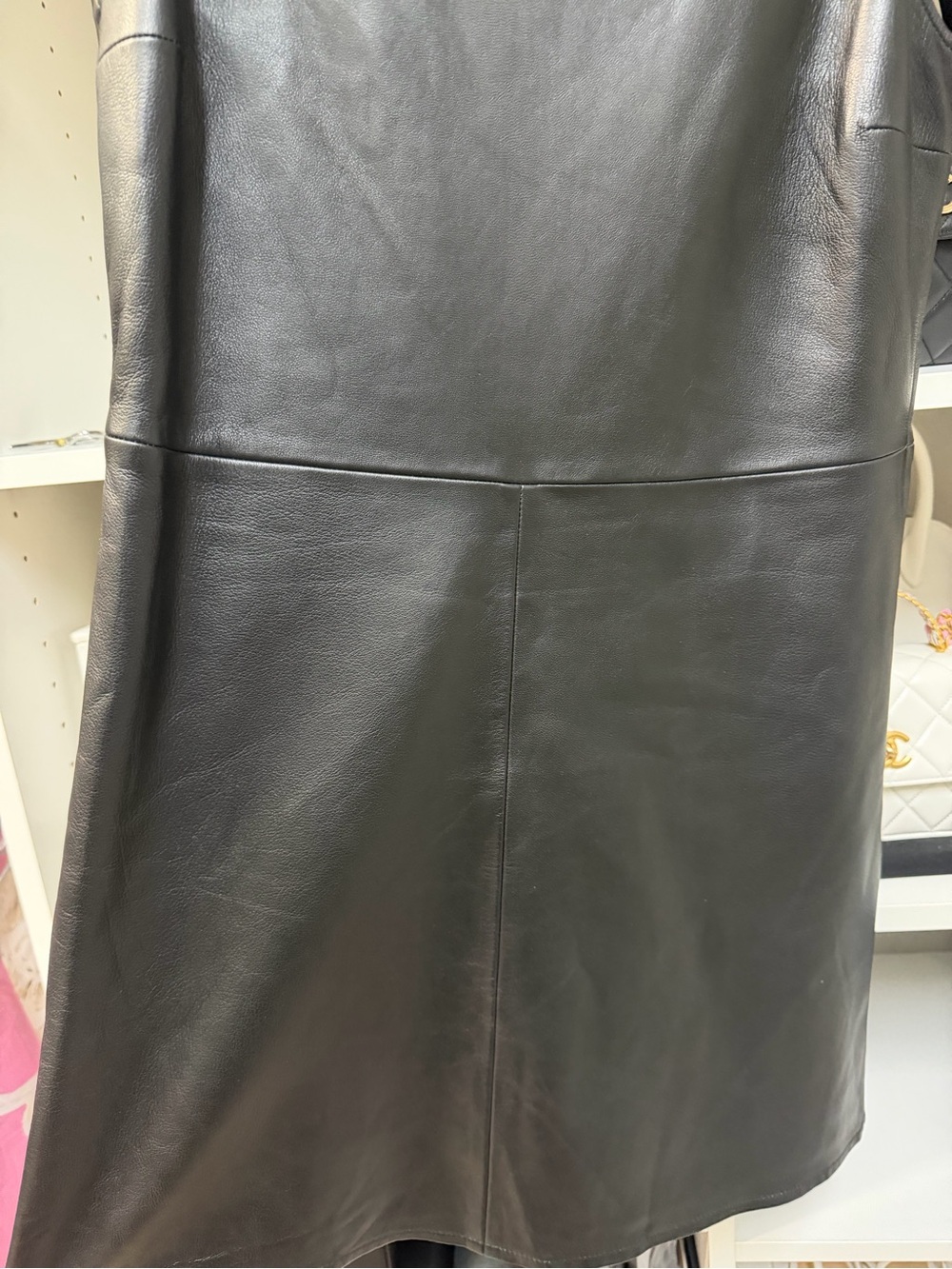 AS by DF Sleeveless Black Reclycle Leather Mini Dress - Picture 5 of 13